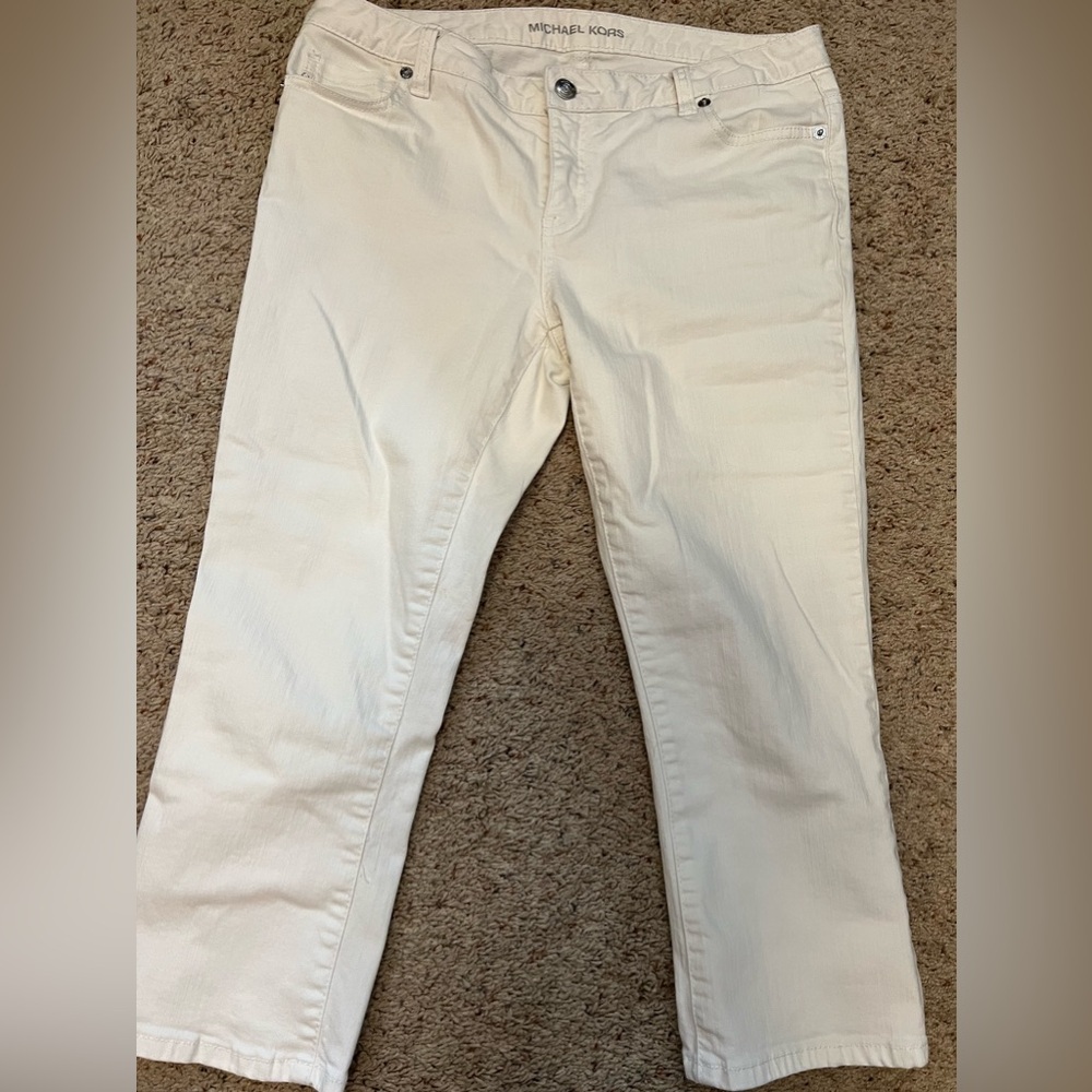 Michael Kors white cropped jeans size 4